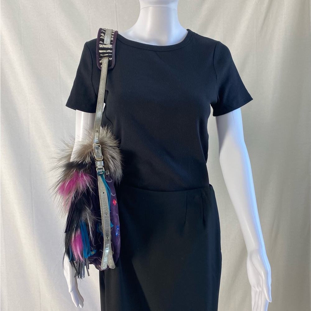 Multicolor Fur and Leather Women's Bag - Picture 13 of 16